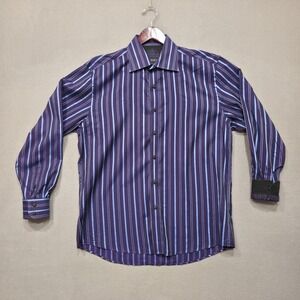 Zagiri Men's Purple Long Sleeve Button Up Flip Cuff Shirt‎ Size Large